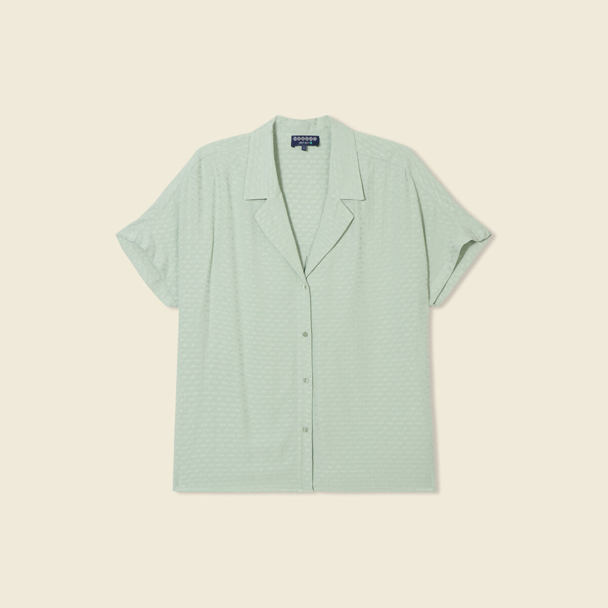 Chemise manches courtes vert olive femme