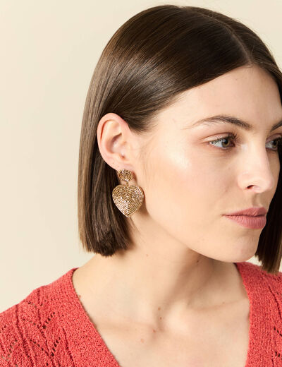 Boucles d'oreilles pendantes couleur or femme