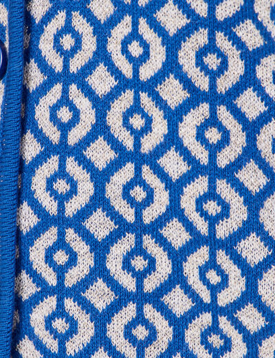 Gilet manches longues boutonné bleu femme