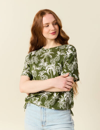 T-shirt oversize manches courtes vert femme