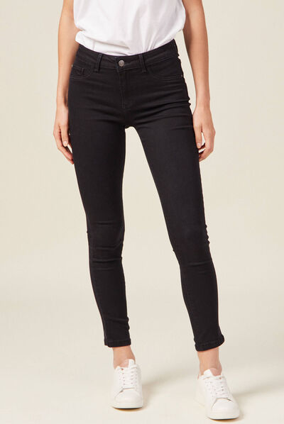 Jeans skinny 7/8ème denim noir femme