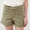 Short mom taille haute vert kaki femme
