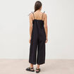 Combinaison salopette col carr&eacute; noir femme