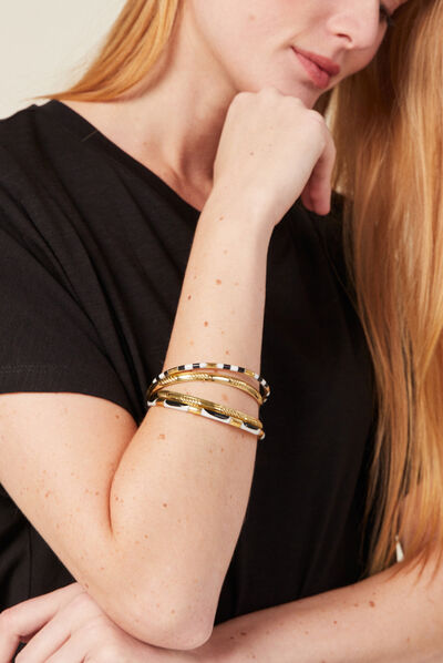 Lot 4 bracelets en métal couleur or femme
