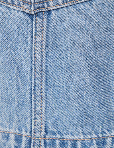 Salopette droite en jean denim used femme