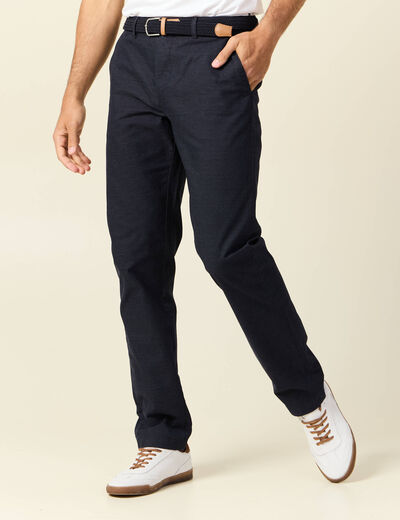 Pantalon chino straight bleu marine homme