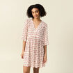 Robe &eacute;vas&eacute;e manches 3/4 ivoire femme