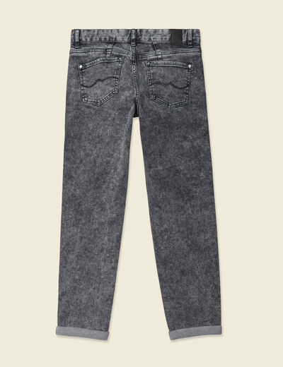 Jeans girlfriend 5 poches denim snow gris femme