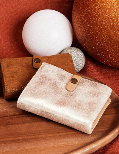Portefeuille beige femme