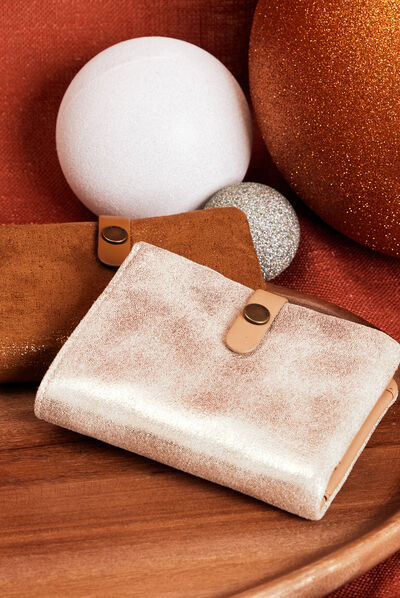 Portefeuille beige femme