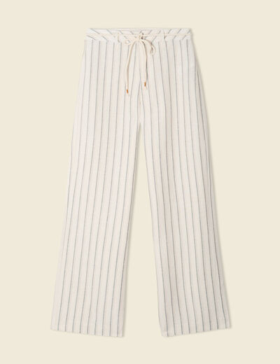 Pantalon large éco-responsable blanc femme