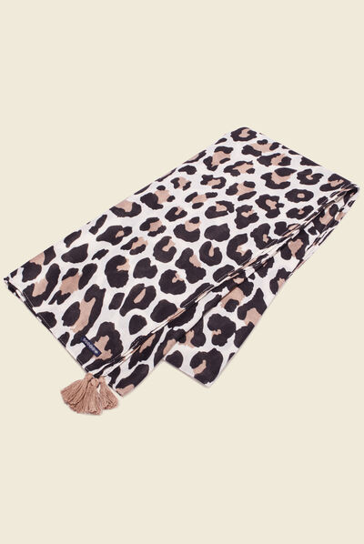 Foulard à pampilles noir femme