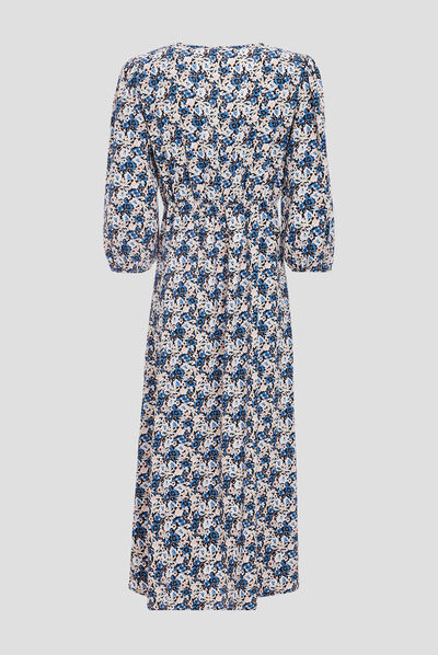 Robe longue droite manches 3/4 noir femme