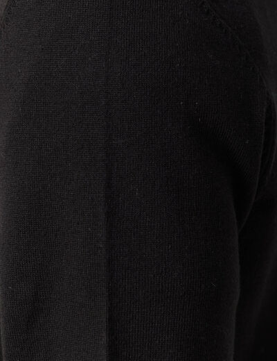 Pull fin col camionneur manches longues noir homme