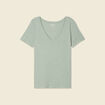 T-shirt manches courtes vert kaki femme