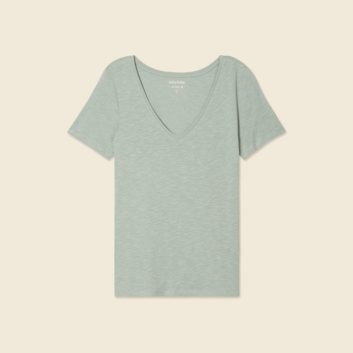 T-shirt manches courtes vert kaki femme