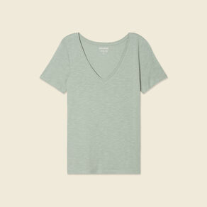 T-shirt manches courtes vert kaki femme