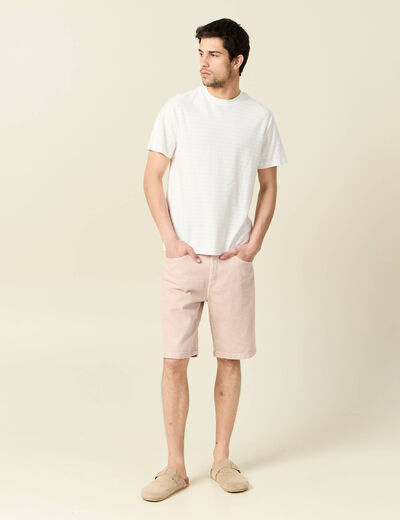 T-shirt manches courtes ecru homme