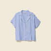 Chemise manches 3/4 bleu femme