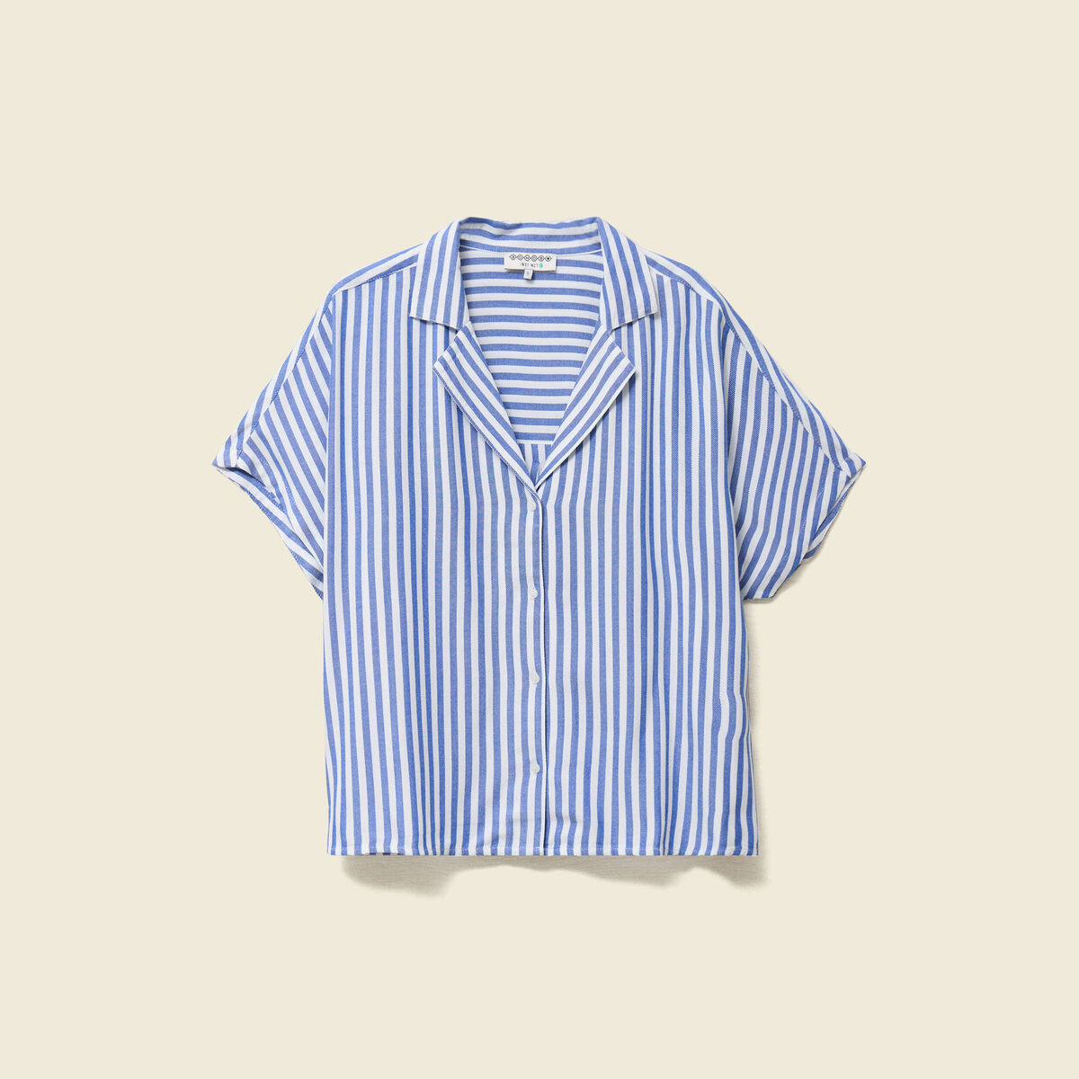 Chemise manches 3/4 bleu femme