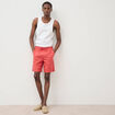 Bermuda en coton rouge corail homme
