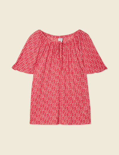 T-shirt manches courtes rouge femme