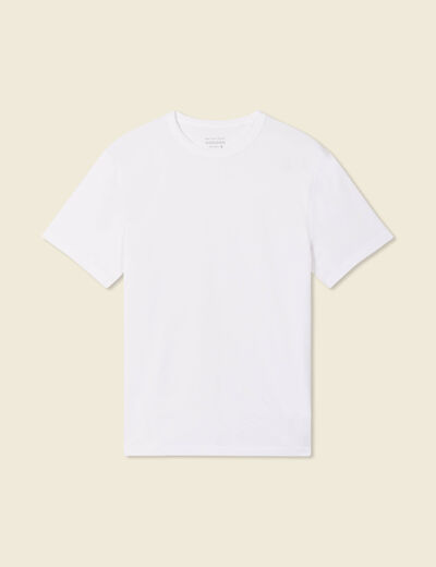 T-shirt en coton manches courtes blanc homme