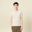 Polo cintr&eacute; col cubain manches courtes sable homme
