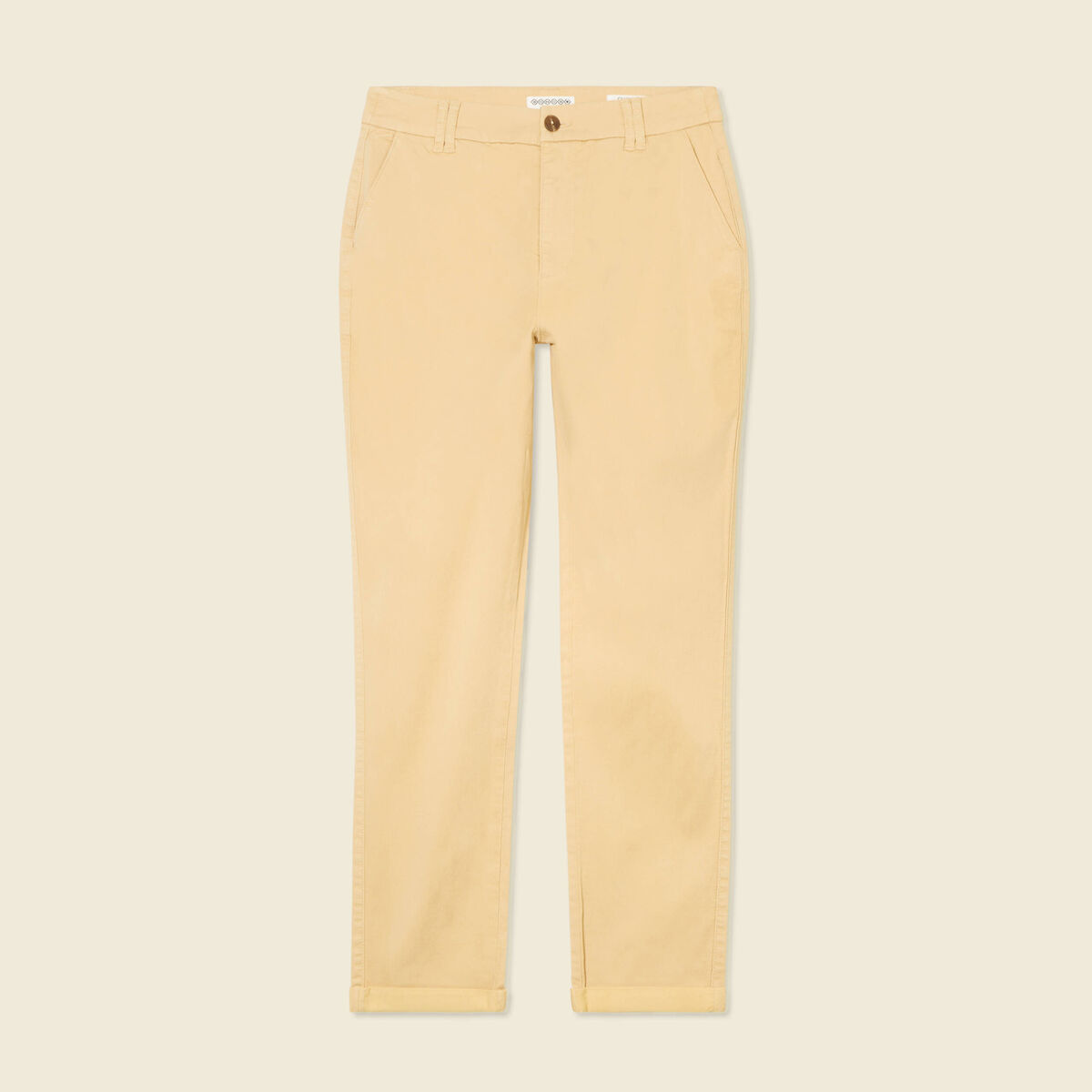 Pantalon chino cigarette beige femme