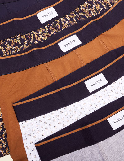 Lot 5 boxers bleu foncé homme