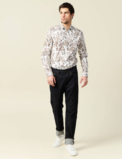 Chemise à manches longues blanc homme
