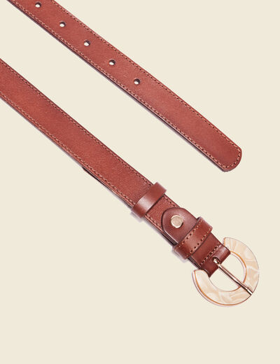 Ceinture en cuir marron femme