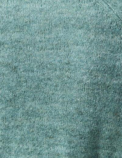 Gilet ajour&eacute; col V manches longues vert femme