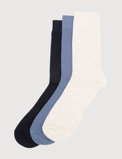 Lot de 5 paires chaussettes hautes bleu gris homme