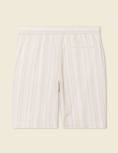 Short droit en tricot ecru homme