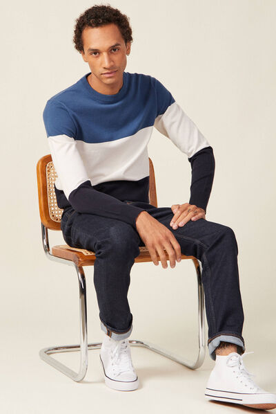 Pull éco-responsable bleu foncé homme