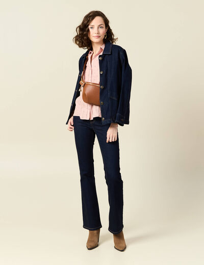 Chemise manches longues rose poudrée femme