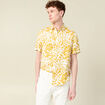 Chemise manches courtes fluide jaune fonc&eacute; homme