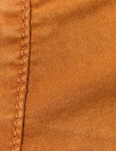 Pantalon chino cigarette marron femme