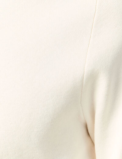 Pull fin col rond manches longues ecru homme