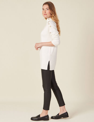 Pantalon skinny enduit push up denim noir enduit femme
