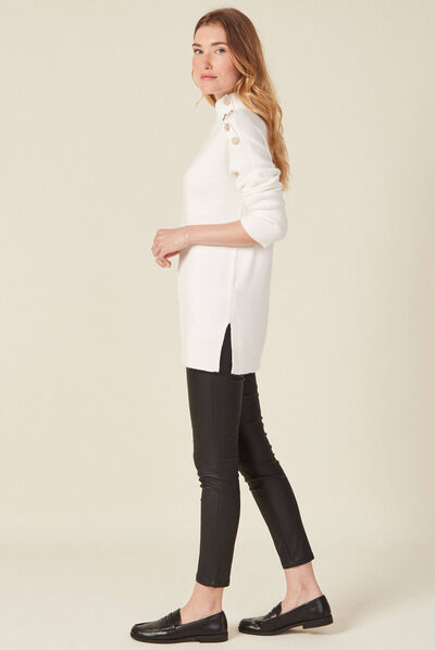 Pantalon skinny enduit push up denim noir enduit femme