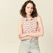 Blouse sans manches ivoire femme