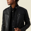 Veste biker simili cuir noir homme