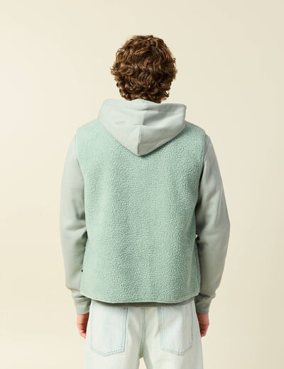 Sweat sans manches effet polaire vert pastel homme