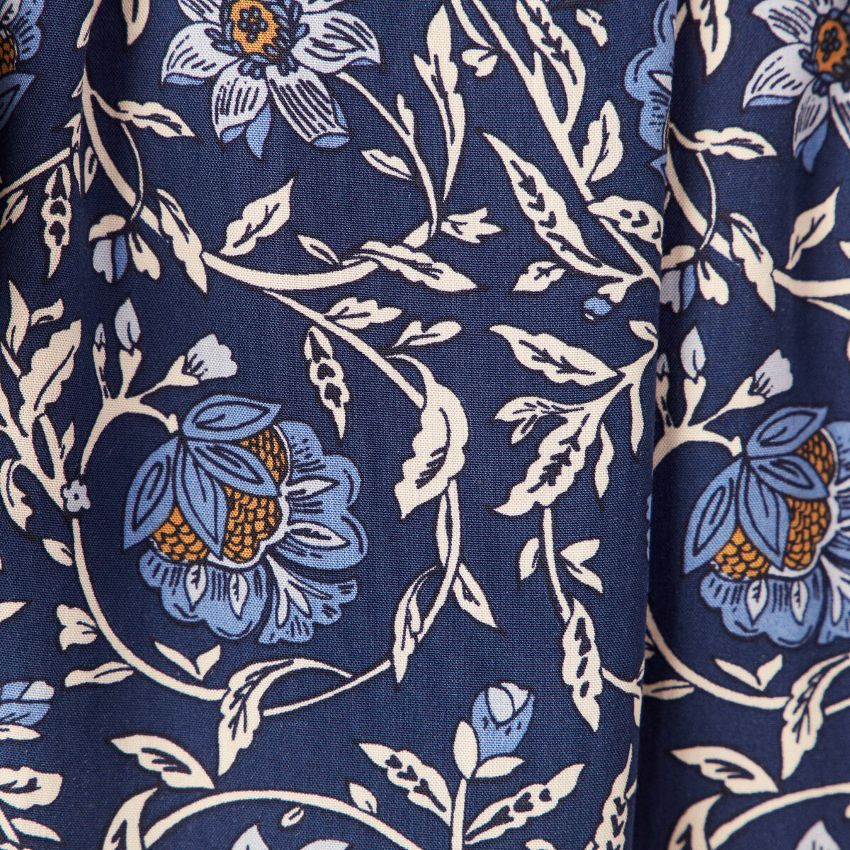 Robe longue droite manches longues bleu femme