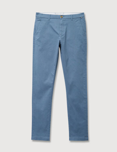 Pantalon chino slim bleu fonc&eacute; homme