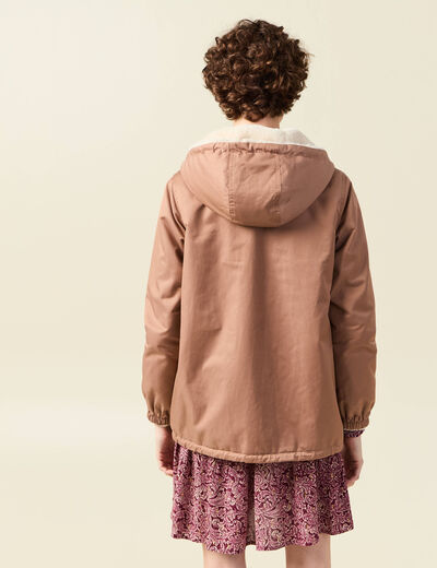 Parka réversible marron clair femme