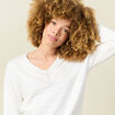 Pull manches longues blanc femme