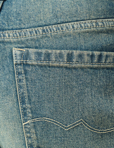 Jeans large taille haute bleu gris femme